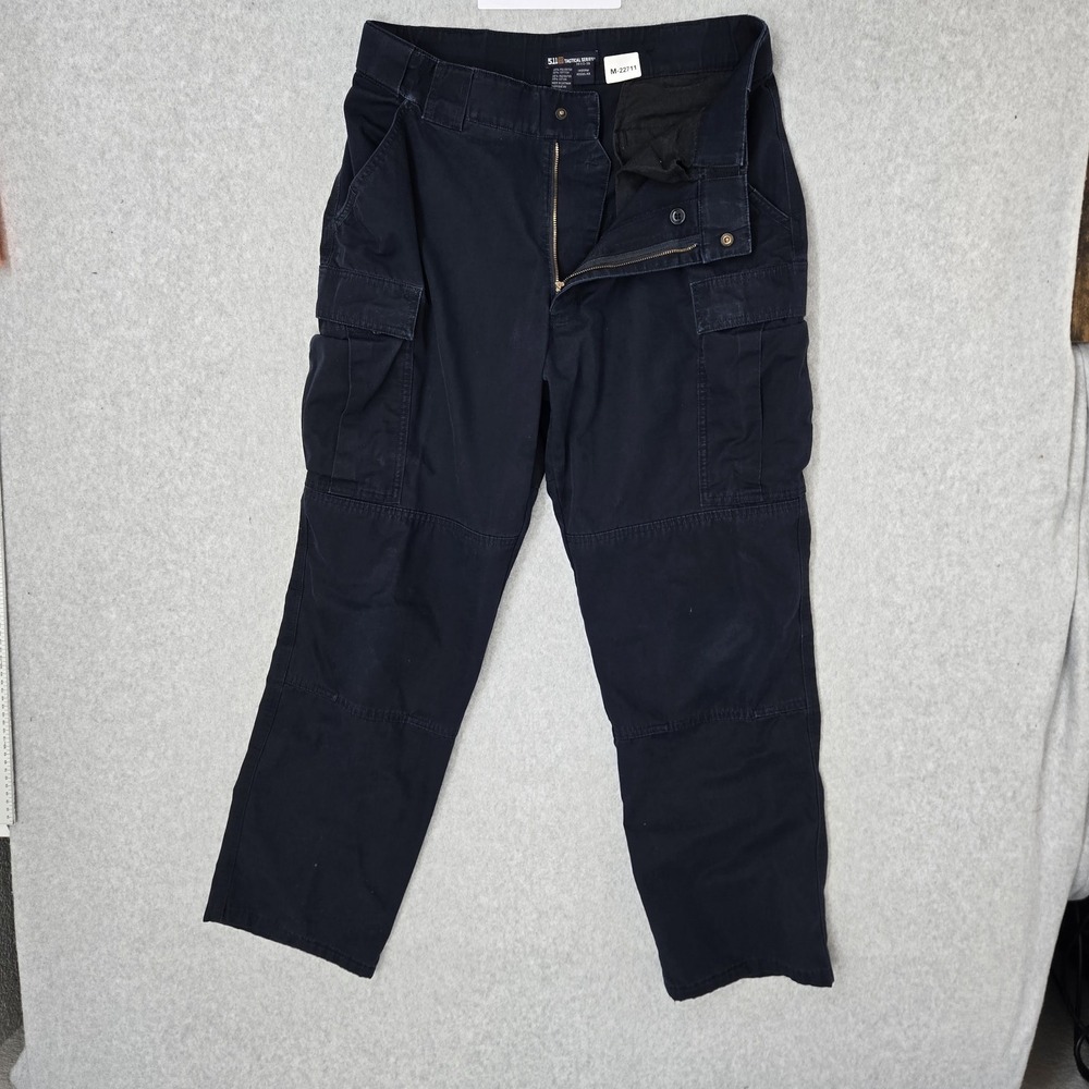 5.11 Tactical Series Men Pants LARGE Navy Blue Cargo Relaxed TDU Ripstop READ